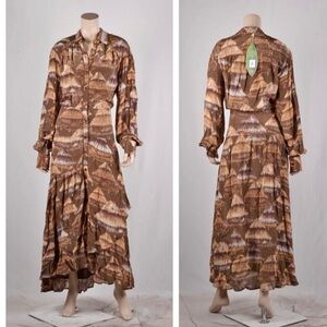 FARM Rio Earthy Brown Maxi Dress